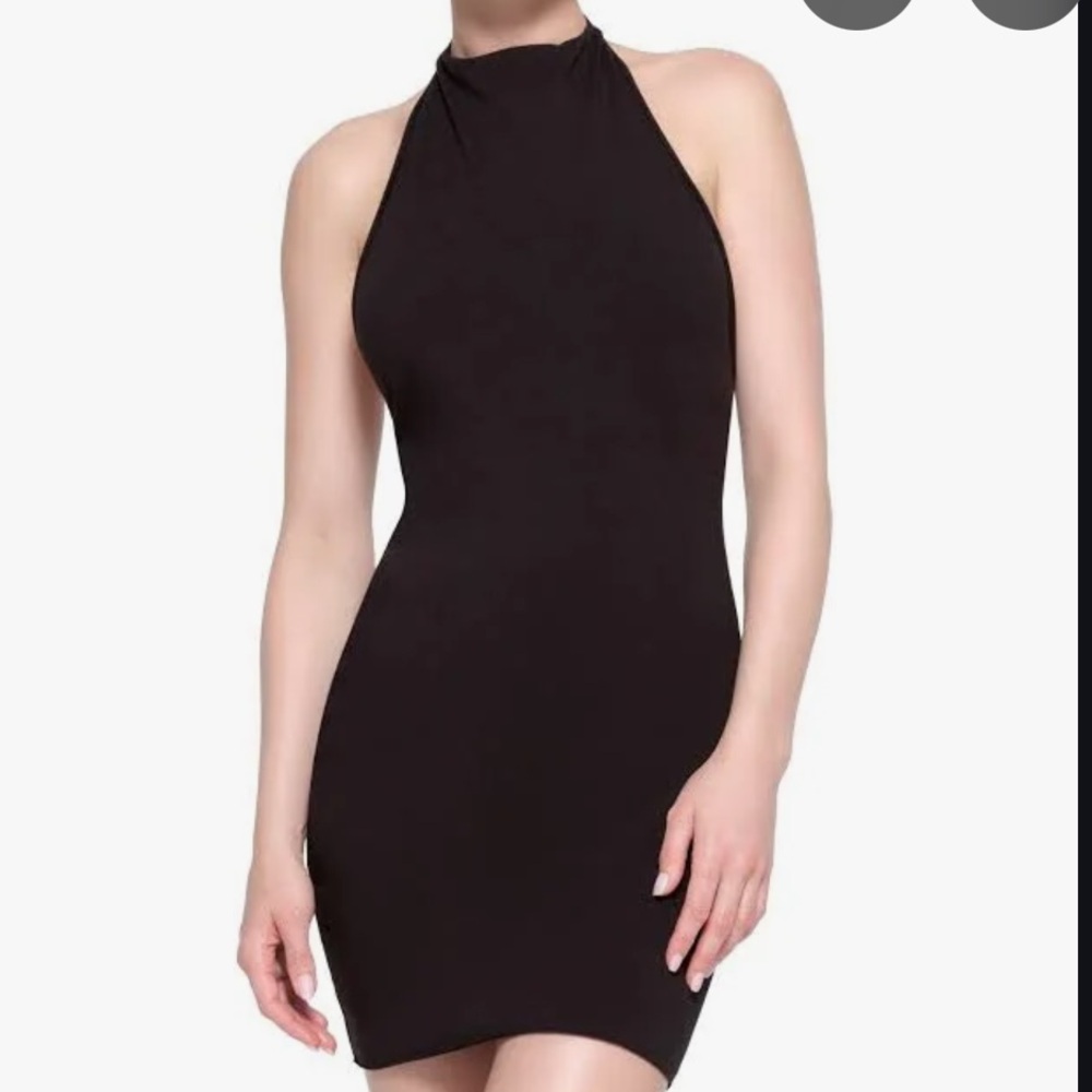 SKIMS Black Halter Mini Dress